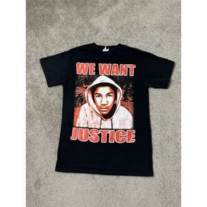 Mens Tshirt We Wont Justice "I Am Trayvon Martin" Rap Style Black, Size S
